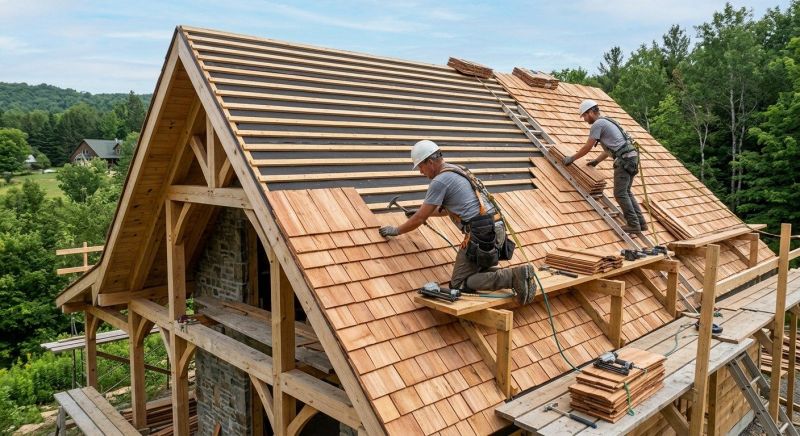 Cedar Shake Roof Construction in Kents Store, VA